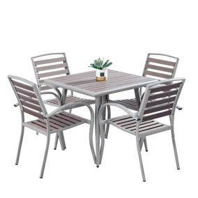 Delamere 80x80 Patio Table and 4 Chair Set