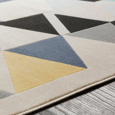 DELANEY Scandi Geometric Mustard Area Rug 120 x 170 cm
