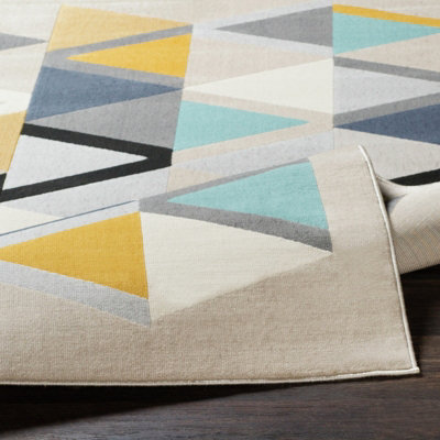 DELANEY Scandi Geometric Mustard Area Rug 120 x 170 cm