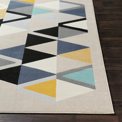 DELANEY Scandi Geometric Mustard Area Rug 120 x 170 cm