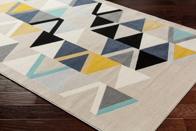 DELANEY Scandi Geometric Mustard Area Rug 120 x 170 cm