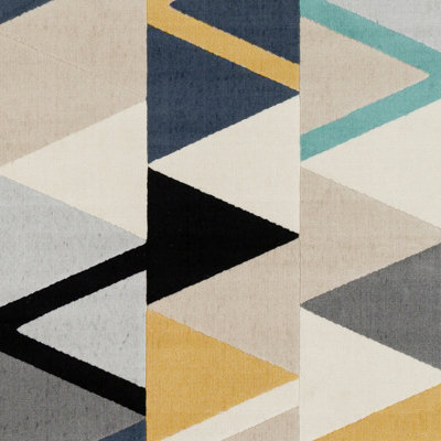 DELANEY Scandi Geometric Mustard Area Rug 120 x 170 cm
