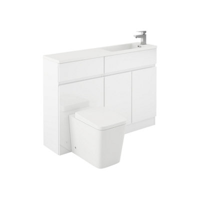 Delaware 1200mm Vanity & WC Unit in Gloss White