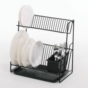 Delfinware Wireware Black 2 Tier Plate Rack