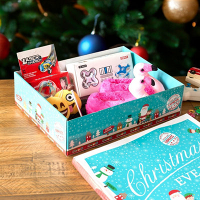 Delightful Blue Christmas Character Eve Box for Kids Available