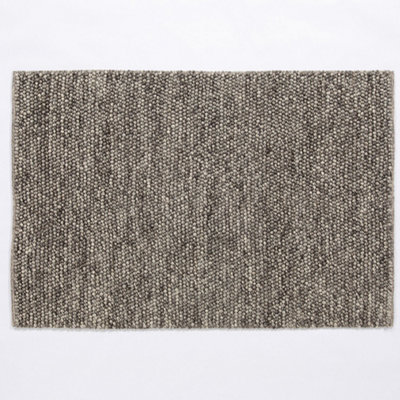 Delilah 120x170cm Motted Grey Wool Pebble Rug