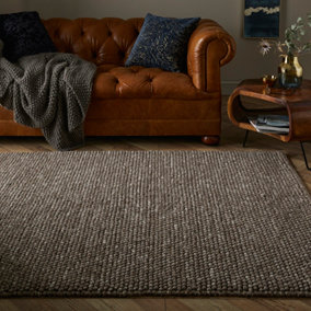 Delilah 120x170cm Motted Taupe Wool Pebble Rug