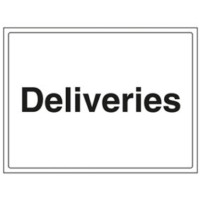 Deliveries General Information Sign - Adhesive Vinyl - 300x200mm (x3)