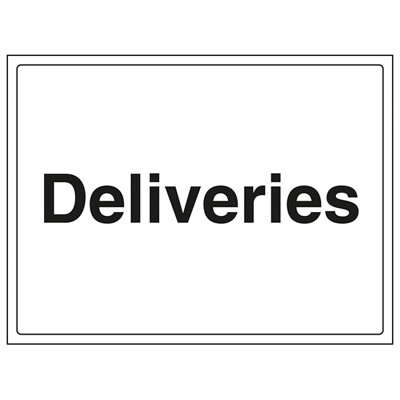 Deliveries General Information Sign - Adhesive Vinyl - 400x300mm (x3)