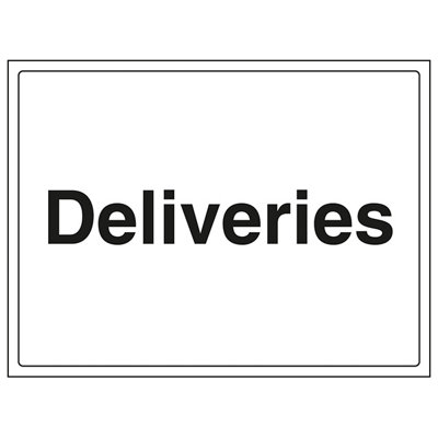 Deliveries General Information Sign -Rigid Plastic - 300x200mm (x3)