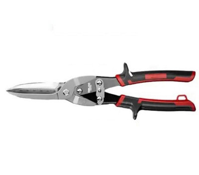 DELIXI heavy duty serrated edges long jaws tin snips straight cutting 290 mm