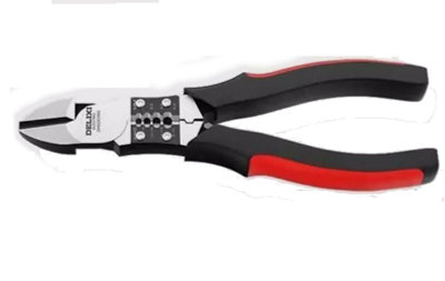 DELIXI Multifunctional stripper cable cutter crimping 170mm long soft grip