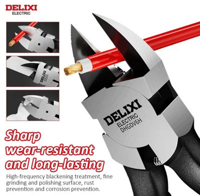 DELIXI small diagonal side cutting electronic cable cutter 135mm flat cut