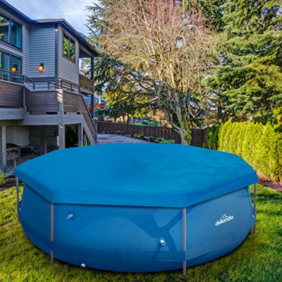 Dellonda 10ft 300cm Diameter Round Swimming Pool Top Cover with Rope ...