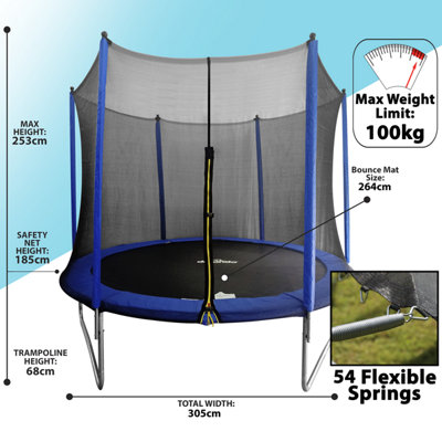 Dellonda 10ft Heavy-Duty Outdoor Trampoline For Kids with Safety Enclosure Net - 6