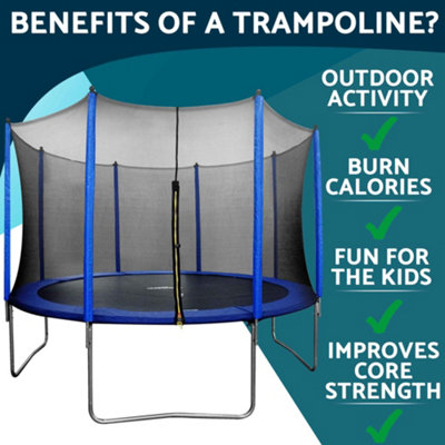 Dellonda 12ft Heavy-Duty Outdoor Trampoline for Kids with Safety Enclosure Net - 3