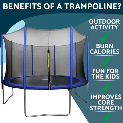 Dellonda 12ft Heavy-Duty Outdoor Trampoline for Kids with Safety Enclosure Net - 7