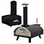Dellonda 14 Inch Wood Fired Pizza Oven 350 to 380C, Meat Smoking, Portable, Cover
