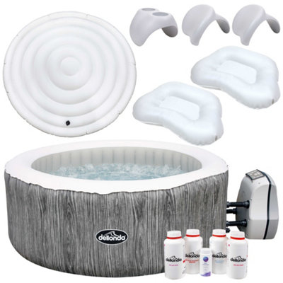 Dellonda 24 Person Inflatable Hot Tub Starter Kit with Smart Pump