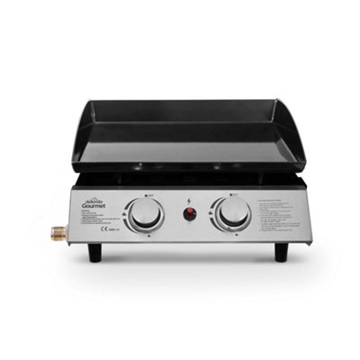 Dellonda 2 Burner Portable Gas Plancha 5kW Hot Plate BBQ Griddle Stainless Steel