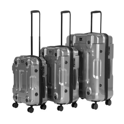 Dellonda 3 Pieces Lightweight ABS Luggage Set Easy Storage 20" 24" 28" Silver