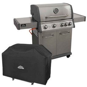 Dellonda 4+1 Burner Deluxe Gas BBQ with Piezo Ignition & Oxford Style Cover, Stainless Steel