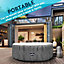 Dellonda 4-6 Person Inflatable Hot Tub Spa Dlx Kit inc Smart Pump - Wood Effect