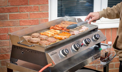 Dellonda 4 Burner Portable Gas Plancha with Warming Rack, 10kW ...