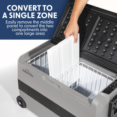 Dellonda 50L Portable Dual Zone Compressor Car Camping Fridge/Freezer 12V/24V - 8
