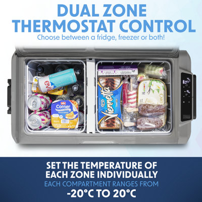Dellonda 50L Portable Dual Zone Compressor Car Camping Fridge/Freezer 12V/24V - 9