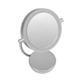 Dellonda 7.5" Double-Sided LED Vanity Mirror, Touch Dimmable, Battery Operated