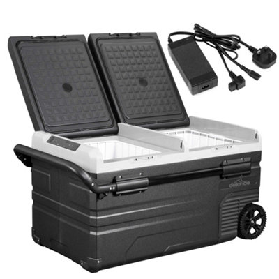 Dellonda 75L Portable Dual Zone Compressor Car Camping Fridge/Freezer ...