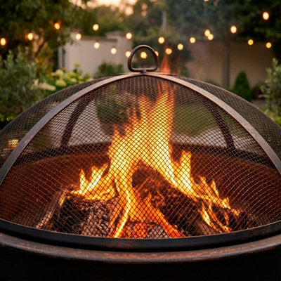 Dellonda 76cm Deluxe 2-in-1 Outdoor Fire Pit & Coffee Table