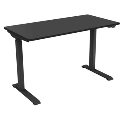 Dellonda Black Electric Adjustable Office Standing Desk, Quiet & Fast 1200x600mm