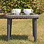 Dellonda Buxton Rattan Outdoor Garden Coffee Table, Tempered Glass 44x44cm, Grey