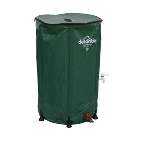 Dellonda Collapsible PVC Garden Water Butt with Zipped Lid & Drain Tap, 250L