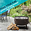 Dellonda Deluxe Firepit with Cooking Grill, Safety Screen & Poker