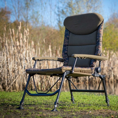 Dellonda Deluxe Portable Fishing Chair Reclining Adjust. Padded