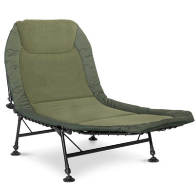 Dellonda Deluxe Wide Adjustable Bedchair Fleece Mattress & Pillow 3 Legs - DL78