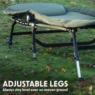 Dellonda Deluxe Wide Adjustable Bedchair Fleece Mattress & Pillow 3 Legs - DL78