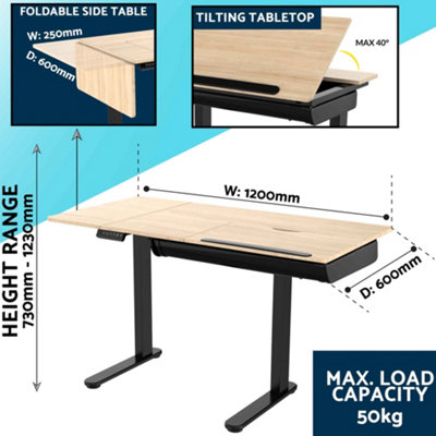 Sit stand store drafting desk