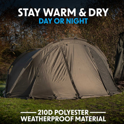 Dellonda Fishing Bivvy Tent 2-Man Waterproof UV Protection Quick Assembly - DL76