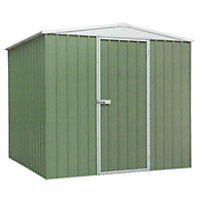 Dellonda Galvanised Steel Garden Shed, 7.5FT x 7.5FT, Apex Style Roof - Green