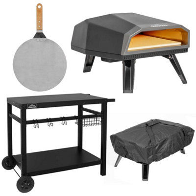 Dellonda Gas Pizza Oven, Water Resistant Cover, 12 Inch Pizza Peel & BBQ Trolley