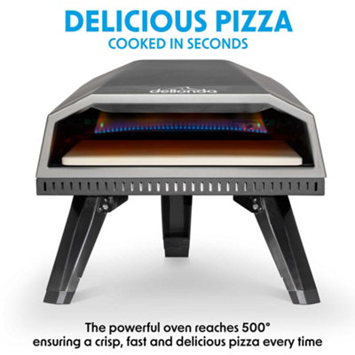 Dellonda Gas Pizza Oven, Water Resistant Cover, 12 Inch Pizza Peel & BBQ Trolley