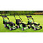 Dellonda Hand Propelled Petrol Lawnmower Grass Cutter, 132cc 16"/40cm 4-Stroke