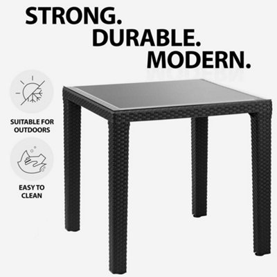 Dellonda Outdoor Dining Table Weather Resistant, 80x80cm Anthracite - DG207