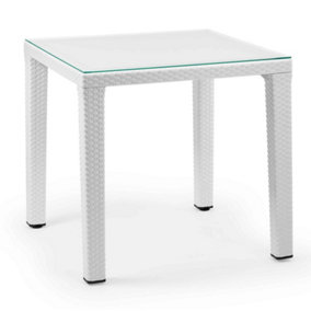 Dellonda Outdoor Dining Table Weather Resistant, 80x80cm White - DG208