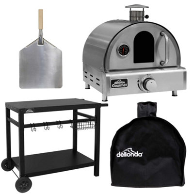 Dellonda Outdoor Table Top Gas Pizza Oven with Pizza Peel and Trolley to  DG260 | DIY at Bu0026Q