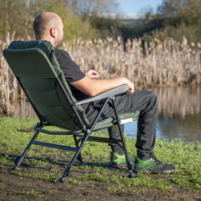 Dellonda Portable Fishing/Camping Chair, Reclining, Adjustable Height, Water Resistant, Foldable